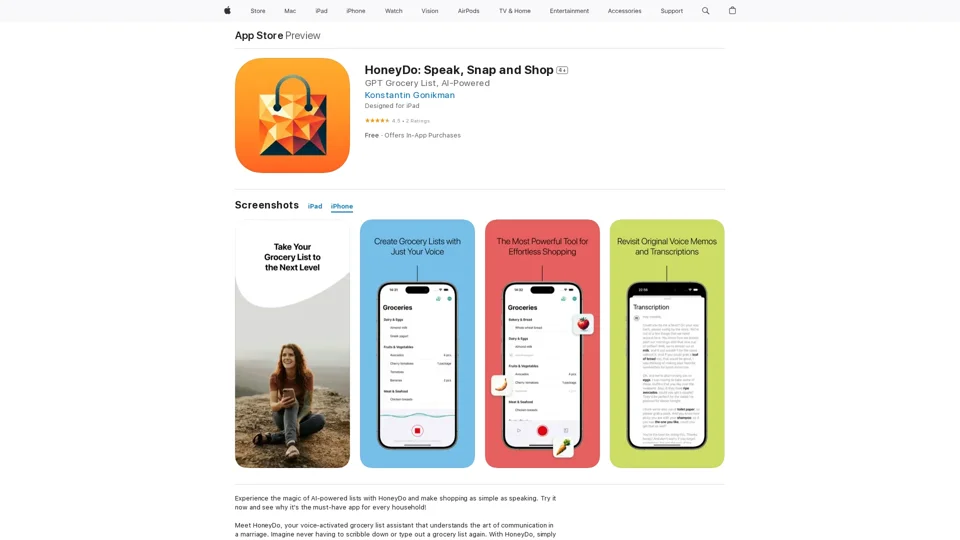 ‎HoneyDo: Speak, Snap and Shop on the App Store