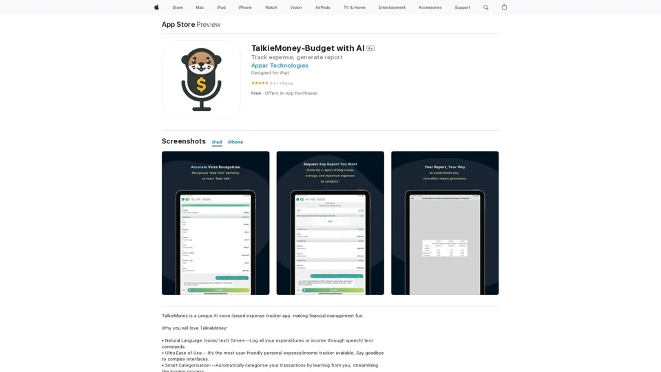 ‎TalkieMoney-Budget with AI on the App Store