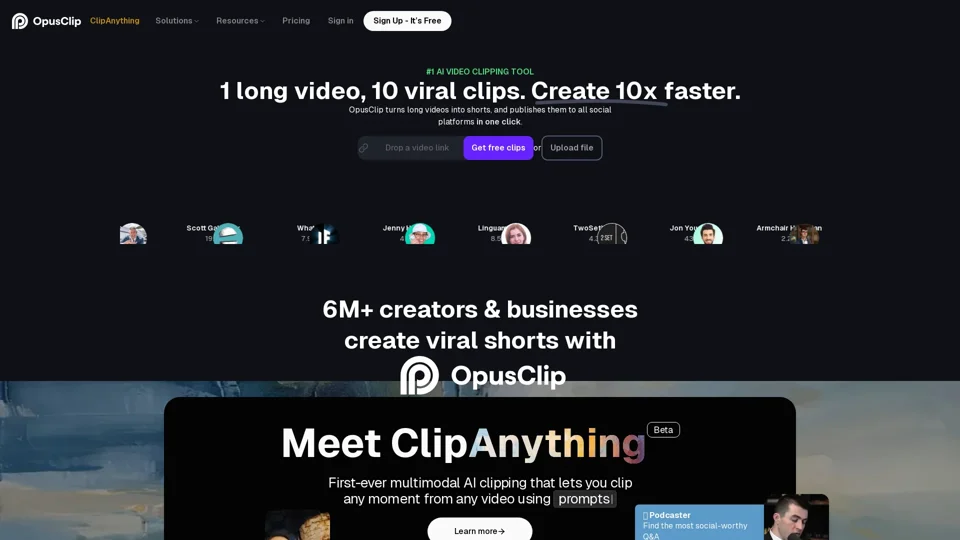OpusClip - AI-powered Video Repurposing