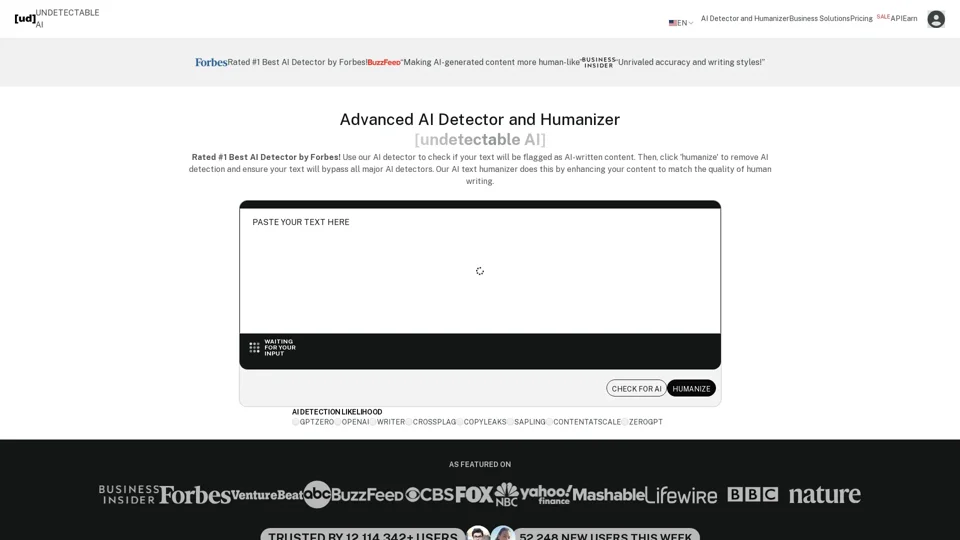 AI Detector, AI Checker, & AI Humanizer | Undetectable AI