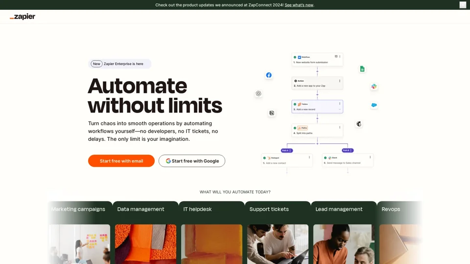 Automate without limits | Zapier